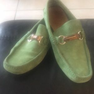 Gucci green suede driving moccasins